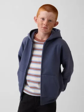 Felpa con cappuccio e zip per bambini Vintagesoft dal taglio comodo