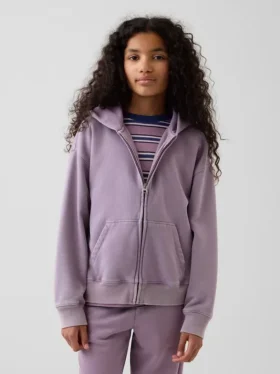 Felpa con cappuccio e zip per bambini Vintagesoft dal taglio comodo