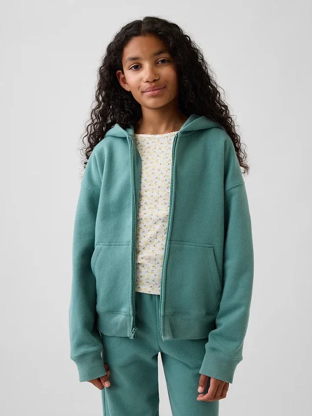 Felpa con cappuccio e zip per bambini Vintagesoft dal taglio comodo