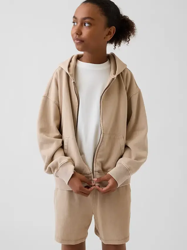 Felpa con cappuccio e zip per bambini Vintagesoft dal taglio comodo