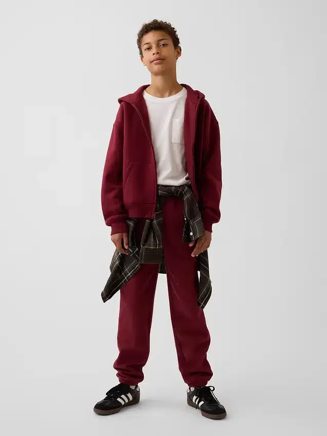 Felpa con cappuccio e zip per bambini Vintagesoft dal taglio comodo