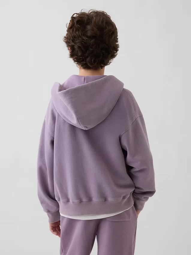Felpa con cappuccio e zip per bambini Vintagesoft dal taglio comodo