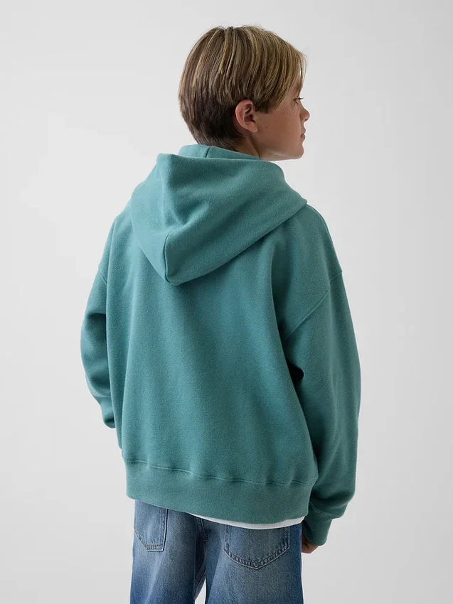 Felpa con cappuccio e zip per bambini Vintagesoft dal taglio comodo