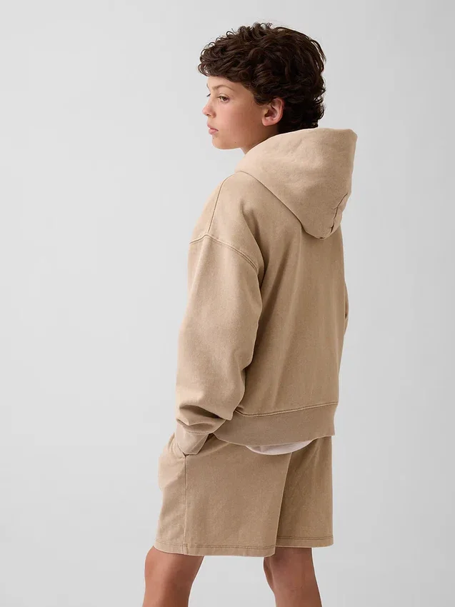 Felpa con cappuccio e zip per bambini Vintagesoft dal taglio comodo