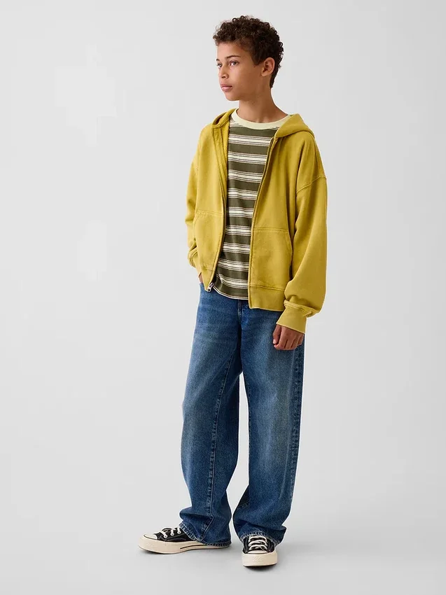 Felpa con cappuccio e zip per bambini Vintagesoft dal taglio comodo