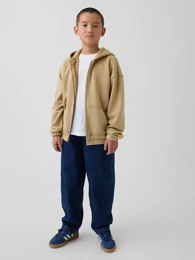 Felpa con cappuccio e zip per bambini Vintagesoft dal taglio comodo
