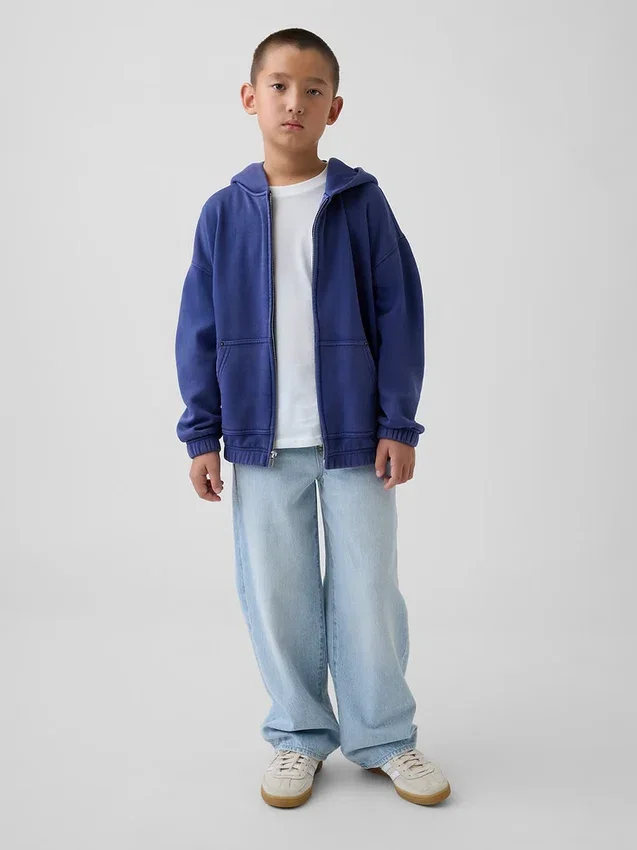 Felpa con cappuccio e zip per bambini Vintagesoft dal taglio comodo