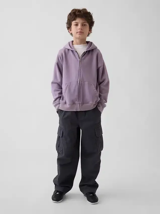 Felpa con cappuccio e zip per bambini Vintagesoft dal taglio comodo