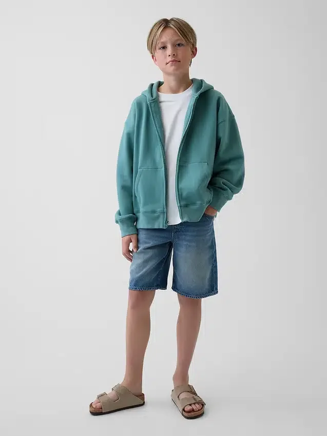 Felpa con cappuccio e zip per bambini Vintagesoft dal taglio comodo