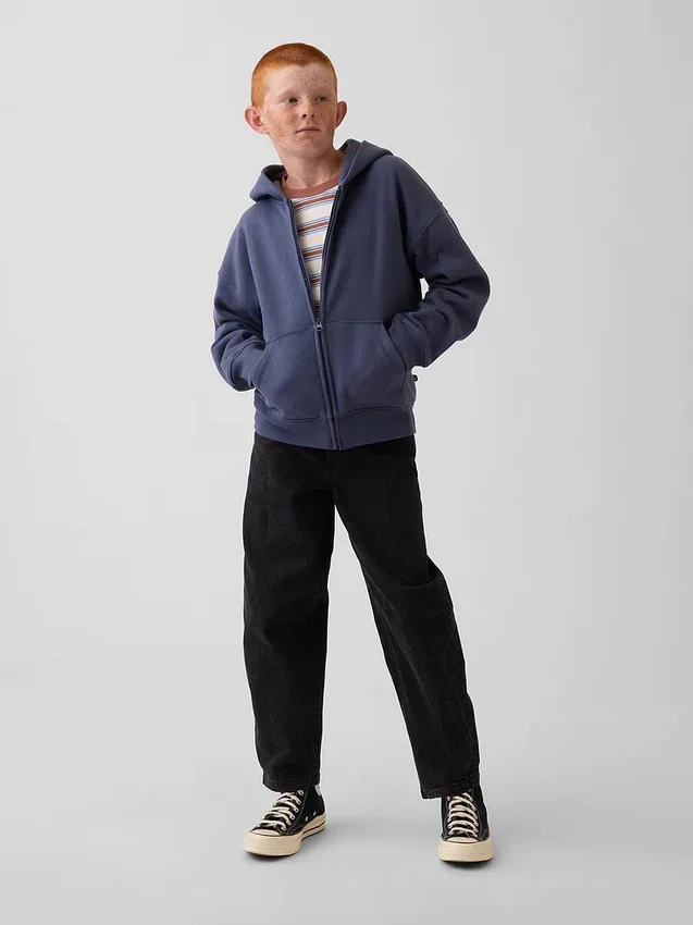 Felpa con cappuccio e zip per bambini Vintagesoft dal taglio comodo