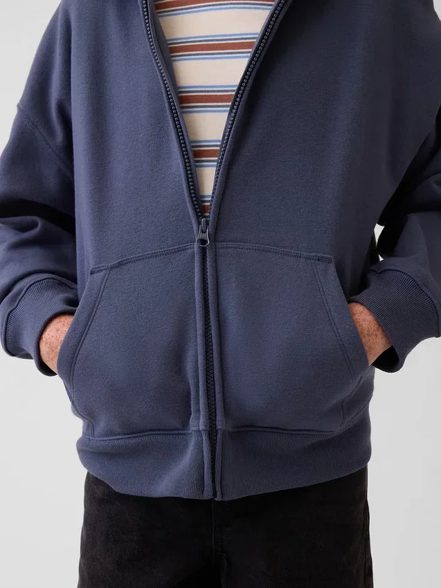 Felpa con cappuccio e zip per bambini Vintagesoft dal taglio comodo