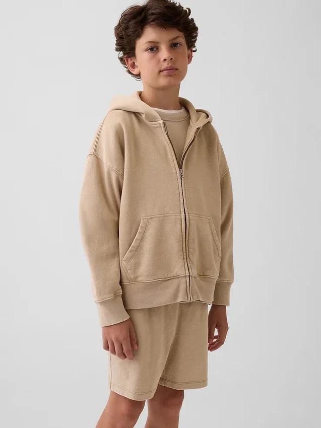 Felpa con cappuccio e zip per bambini Vintagesoft dal taglio comodo