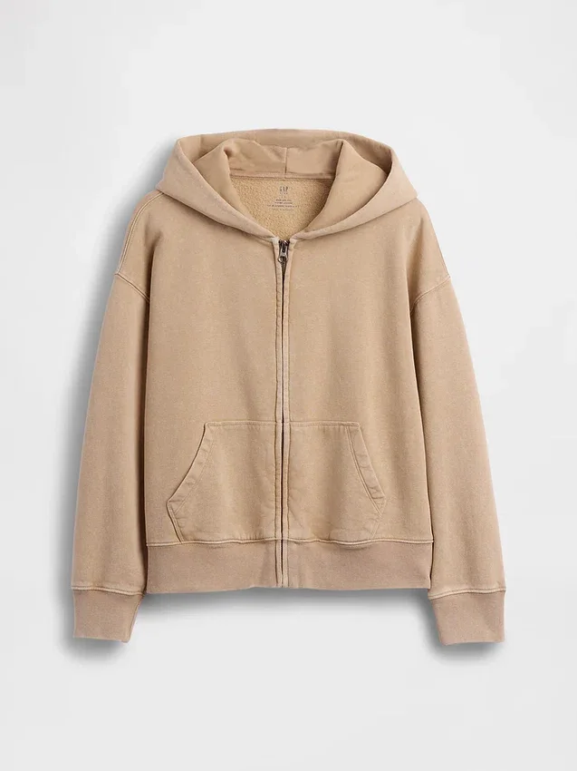 Felpa con cappuccio e zip per bambini Vintagesoft dal taglio comodo