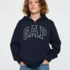 Felpa con cappuccio e zip per bambini Vintagesoft Logo