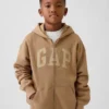 Felpa con cappuccio e zip per bambini Vintagesoft Logo