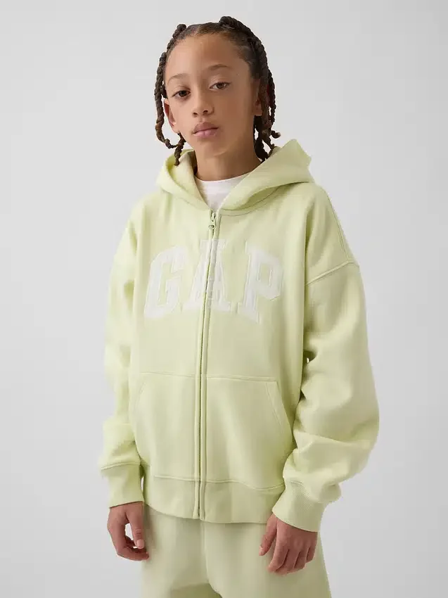 Felpa con cappuccio e zip per bambini Vintagesoft Logo