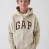 Felpa con cappuccio e zip per bambini Vintagesoft Logo