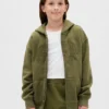 Felpa con cappuccio e zip per bambini Vintagesoft Logo