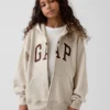 Felpa con cappuccio e zip per bambini Vintagesoft Logo