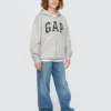 Felpa con cappuccio e zip per bambini Vintagesoft Logo