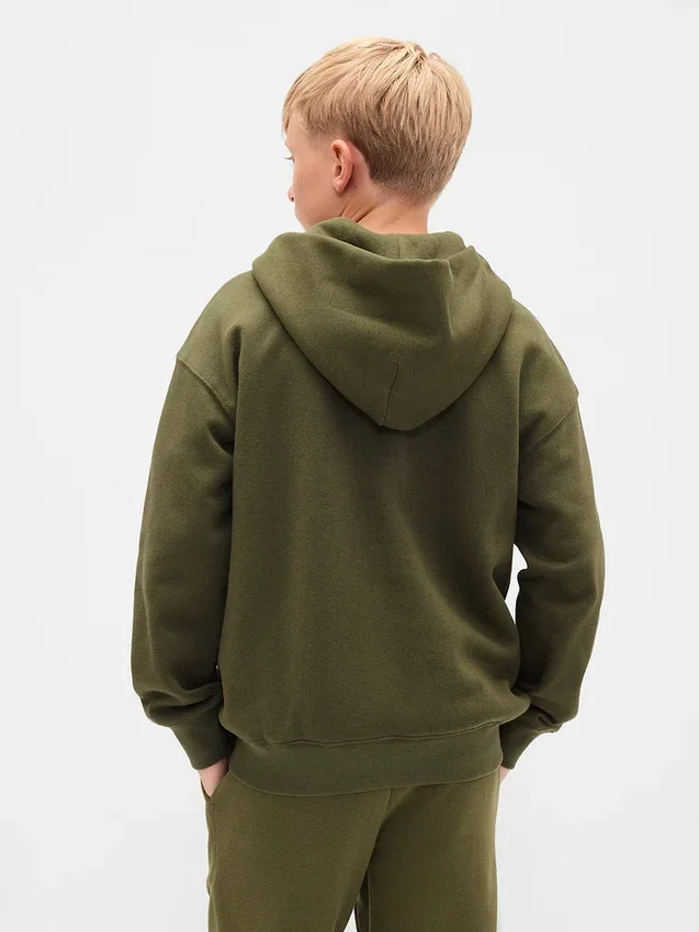 Felpa con cappuccio e zip per bambini Vintagesoft Logo