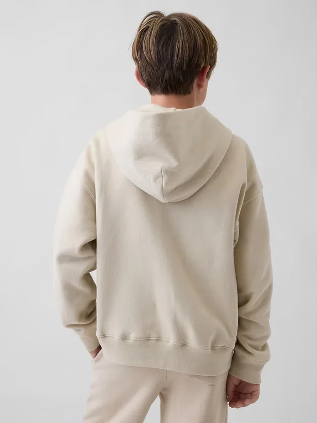 Felpa con cappuccio e zip per bambini Vintagesoft Logo
