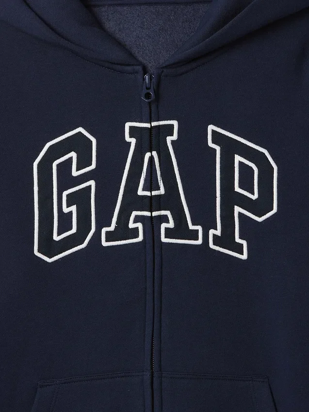 Felpa con cappuccio e zip per bambini Vintagesoft Logo