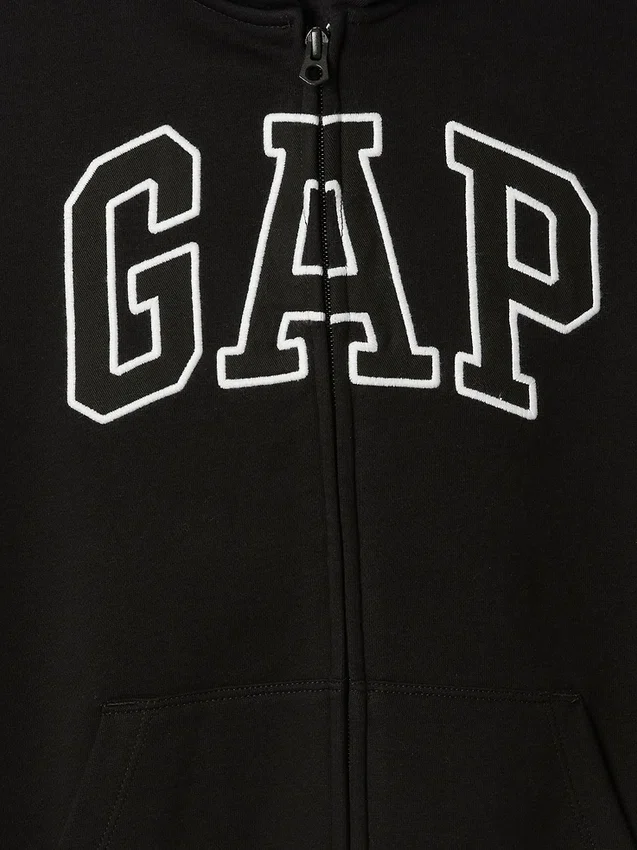 Felpa con cappuccio e zip per bambini Vintagesoft Logo