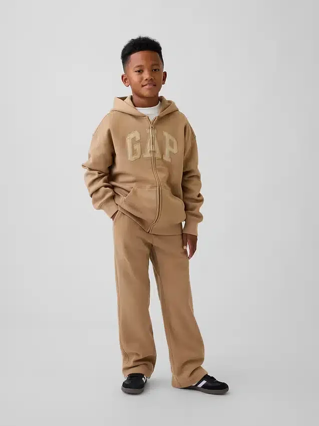 Felpa con cappuccio e zip per bambini Vintagesoft Logo