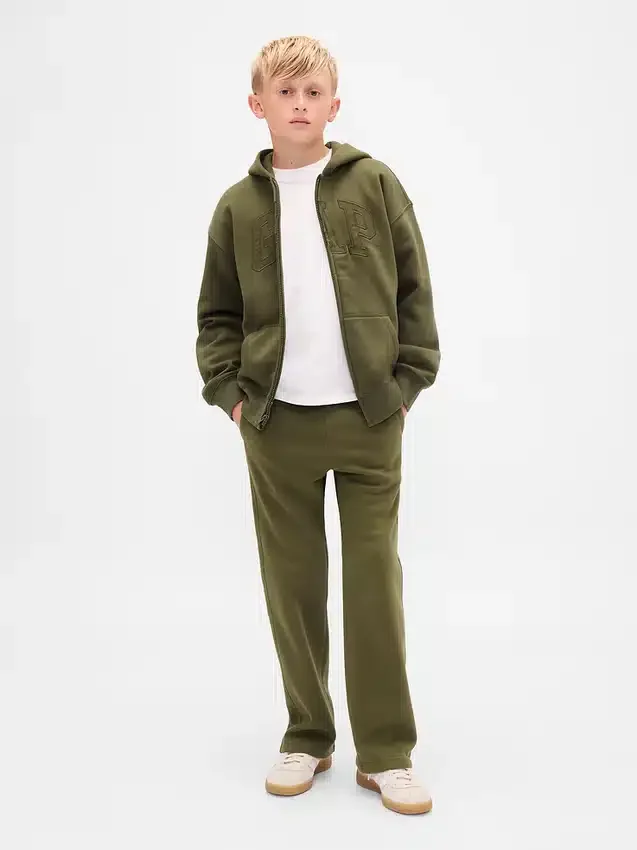 Felpa con cappuccio e zip per bambini Vintagesoft Logo