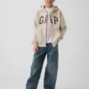 Felpa con cappuccio e zip per bambini Vintagesoft Logo