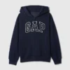 Felpa con cappuccio e zip per bambini Vintagesoft Logo