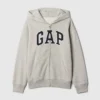 Felpa con cappuccio e zip per bambini Vintagesoft Logo