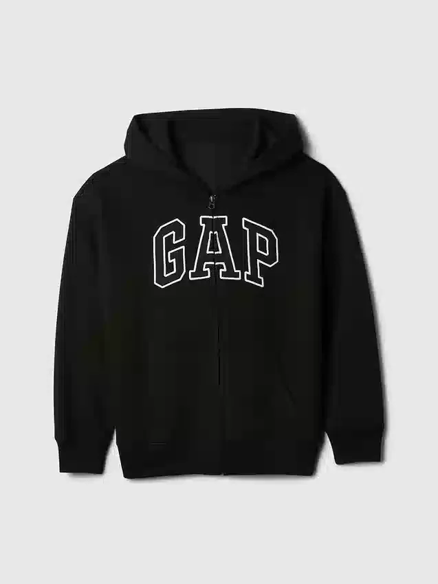 Felpa con cappuccio e zip per bambini Vintagesoft Logo