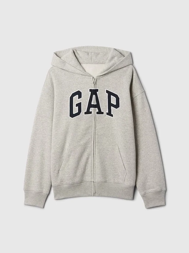 Felpa con cappuccio e zip per bambini Vintagesoft Logo