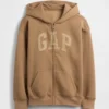 Felpa con cappuccio e zip per bambini Vintagesoft Logo