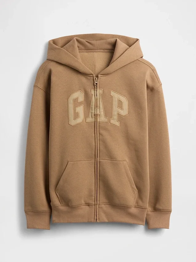 Felpa con cappuccio e zip per bambini Vintagesoft Logo