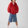 Felpa con cappuccio e zip per bambini Vintagesoft Relaxed Logo