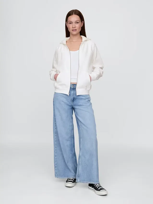 Felpa con cappuccio e zip Vintagesoft