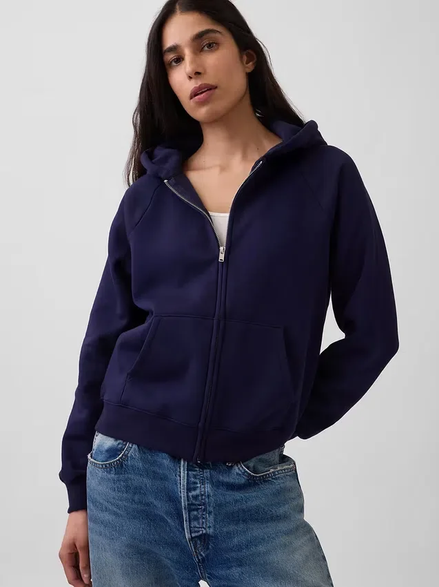 Felpa con cappuccio e zip Vintagesoft