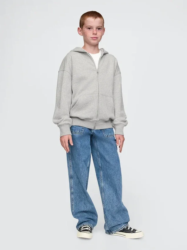 Felpa con cappuccio e zip Vintagesoft per bambini