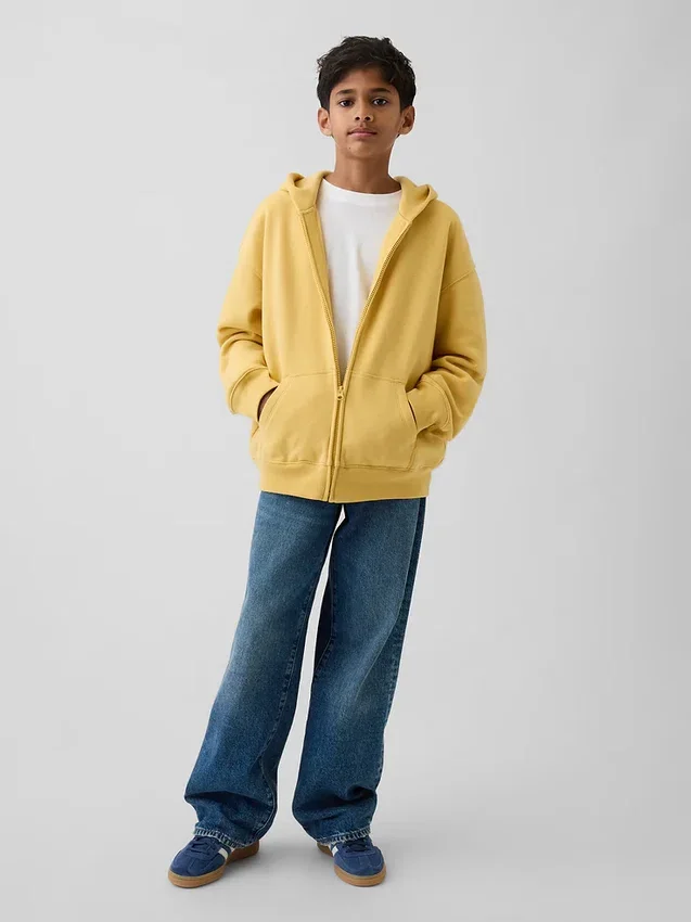 Felpa con cappuccio e zip Vintagesoft per bambini