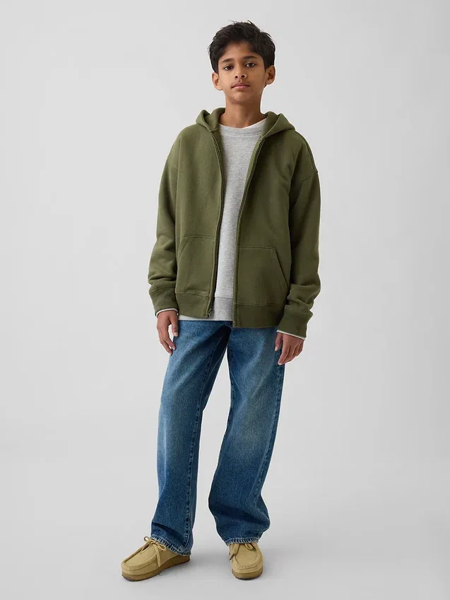Felpa con cappuccio e zip Vintagesoft per bambini