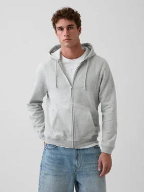 Felpa con cappuccio e zip Vintagesoft Relaxed per adulti