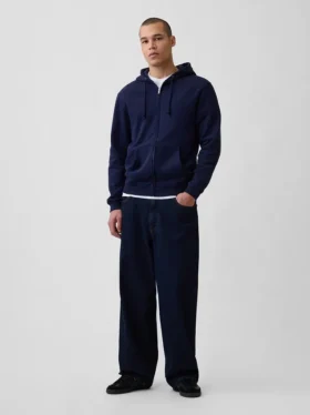 Felpa con cappuccio e zip Vintagesoft Relaxed per adulti