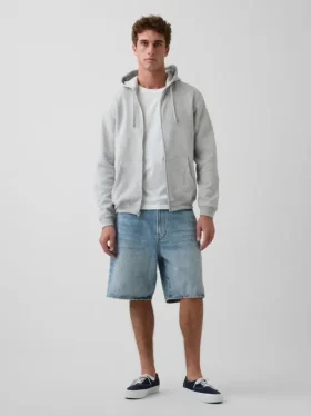 Felpa con cappuccio e zip Vintagesoft Relaxed per adulti