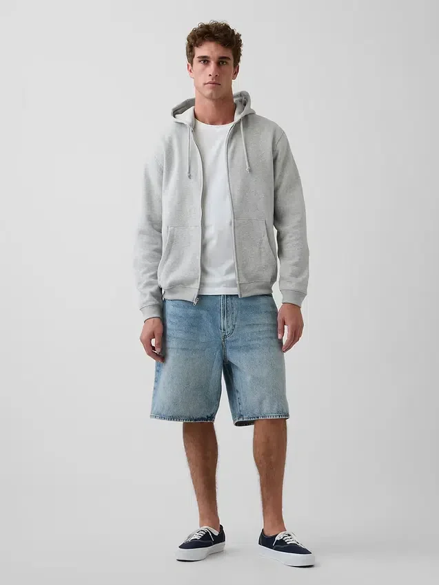 Felpa con cappuccio e zip Vintagesoft Relaxed per adulti