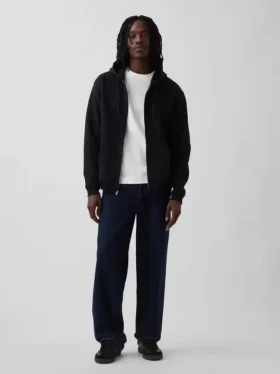 Felpa con cappuccio e zip Vintagesoft Relaxed per adulti