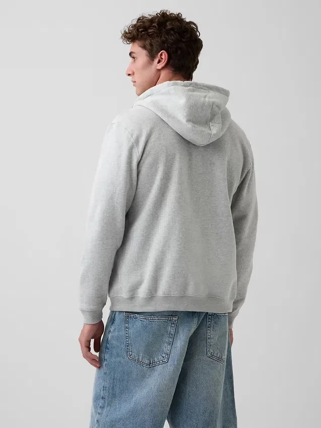 Felpa con cappuccio e zip Vintagesoft Relaxed per adulti