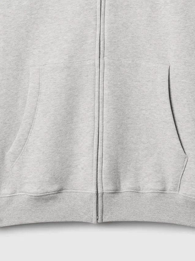 Felpa con cappuccio e zip Vintagesoft Relaxed per adulti